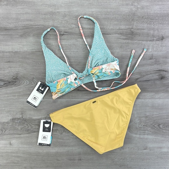☀️RIP CURL☀️ LA BONITA REVERSIBLE  CROP SURF ECO FULL PANT BIKINI SET - Picture 9 of 14